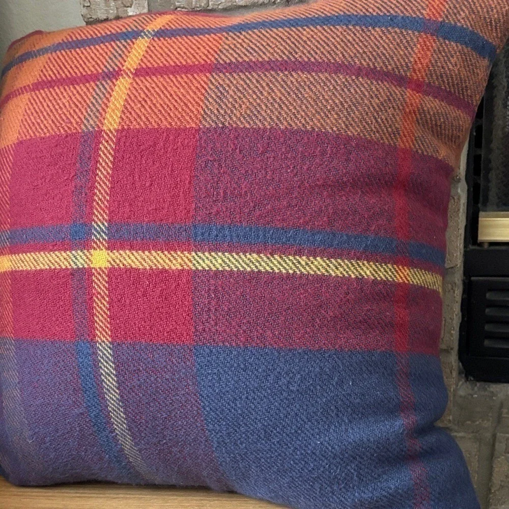 Sonoma Oversized Fall Plaid Square Throw Pillow (Red, Orange, Blue, Purple) 20